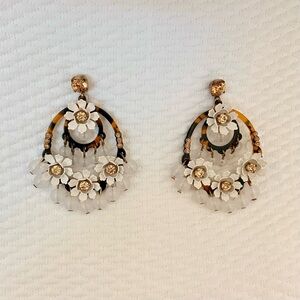J.Crew Tortoise Flower Statement Earrings
